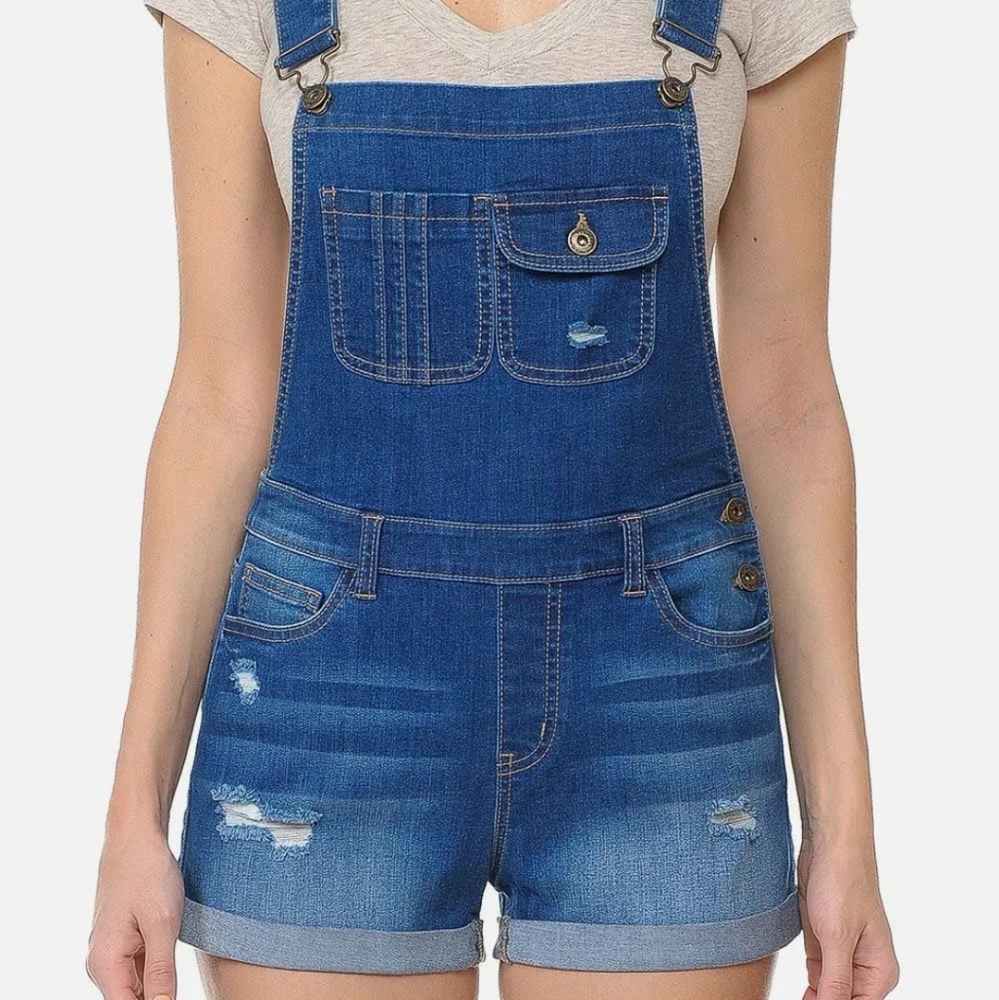 Ladies Denim overall shorts
